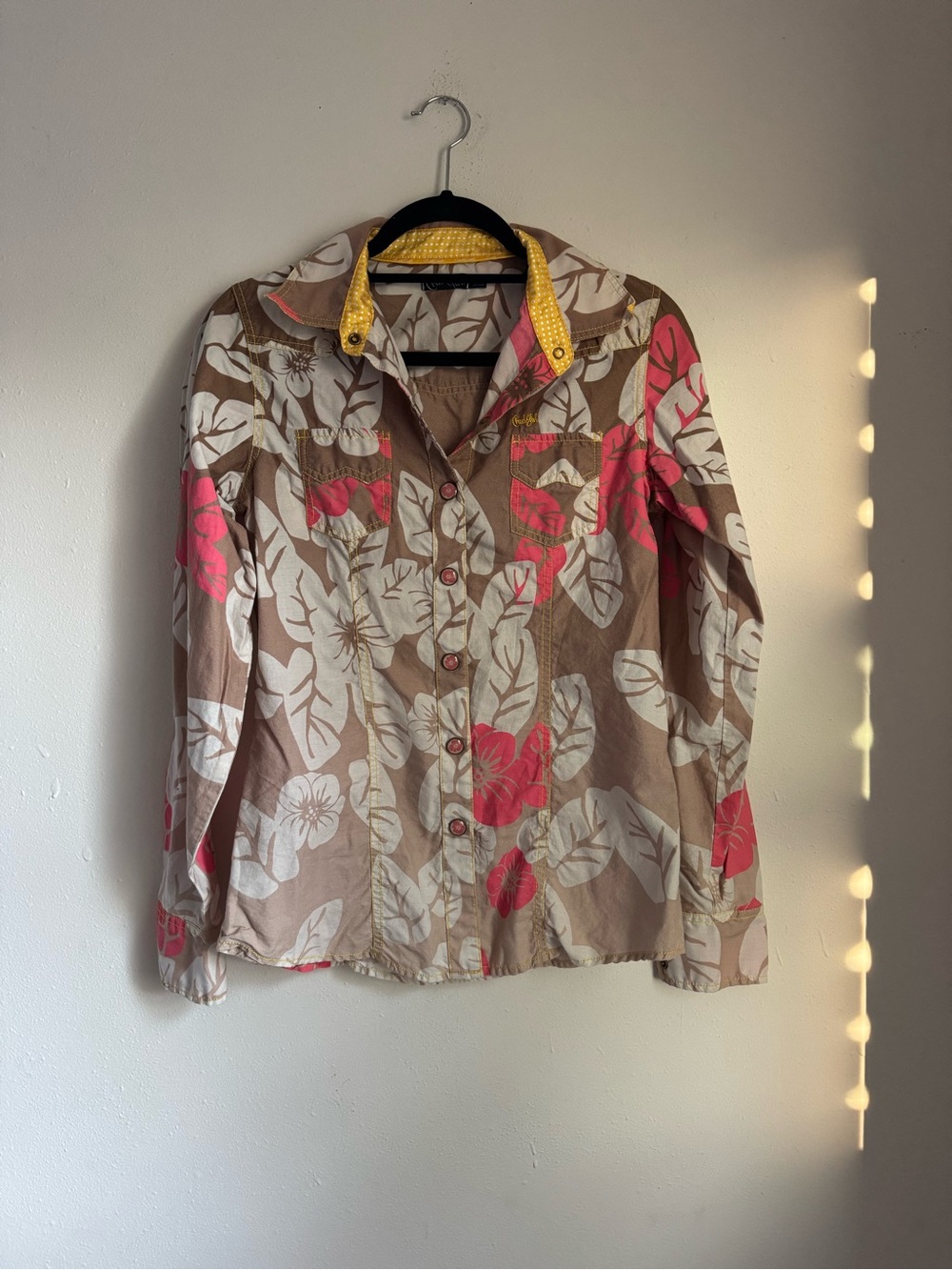 Cruel Girl Western Floral Print Button Down NWOT